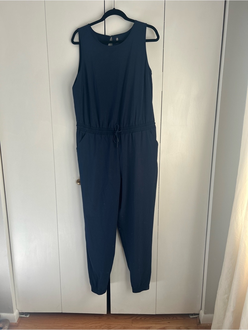 Ideology Navy Sleeveless Drawstring Jumpsuit
